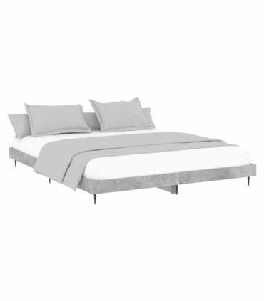 vidaXL Bed Frame Concrete Grey 120x200 cm Engineered Wood