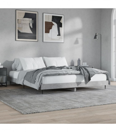 vidaXL Bed Frame Concrete Grey 120x200 cm Engineered Wood