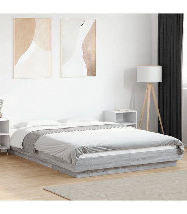 vidaXL Bed Frame Grey Sonoma 140x200 cm Engineered Wood
