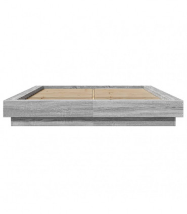 vidaXL Bed Frame Grey Sonoma 140x200 cm Engineered Wood