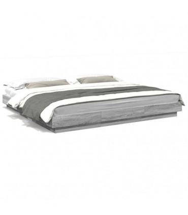 vidaXL Bed Frame Grey Sonoma 180x200 Super King cm Engineered Wood