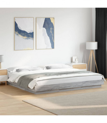 vidaXL Bed Frame Grey Sonoma 180x200 Super King cm Engineered Wood