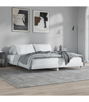 vidaXL Bed Frame High Gloss White 120x200 cm Engineered Wood
