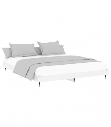 vidaXL Bed Frame High Gloss White 120x200 cm Engineered Wood