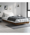 vidaXL Bed Frame Smoked Oak 100x200 cm Engineered Wood