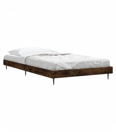 vidaXL Bed Frame Smoked Oak 100x200 cm Engineered Wood