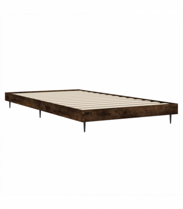 vidaXL Bed Frame Smoked Oak 100x200 cm Engineered Wood