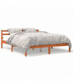 vidaXL Bed Frame Wax Brown 200x200 cm Solid Wood Pine