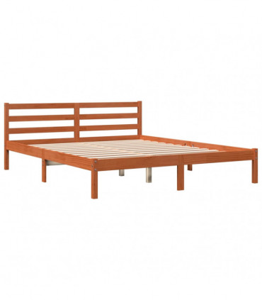 vidaXL Bed Frame Wax Brown 200x200 cm Solid Wood Pine
