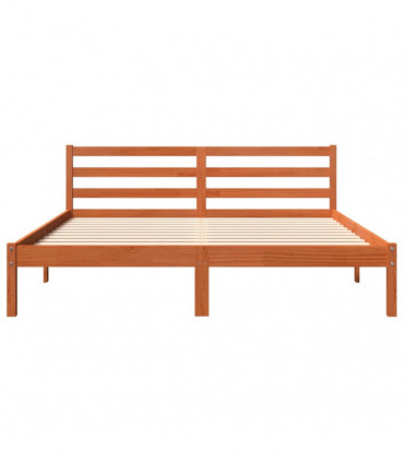 vidaXL Bed Frame Wax Brown 200x200 cm Solid Wood Pine