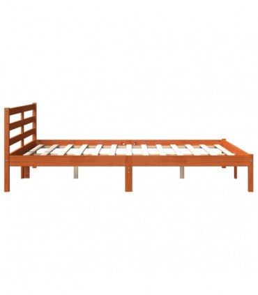 vidaXL Bed Frame Wax Brown 200x200 cm Solid Wood Pine