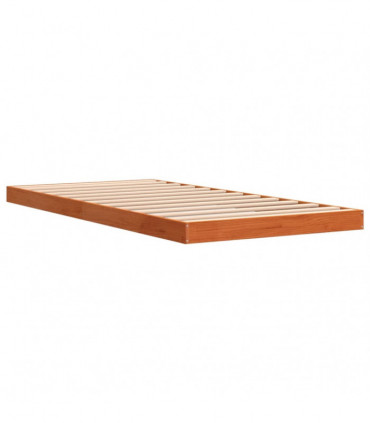 vidaXL Bed Frame Wax Brown 90x200 cm Solid Wood Pine