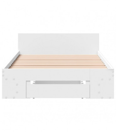vidaXL Bed Frame with Drawer White 100x200 cm Engineered Wood
