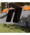 vidaXL Family Tent Tunnel 8-Person Grey and Orange Waterproof