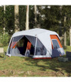 vidaXL Family Tent with LED 10-Person Light Grey and Orange Quick Release