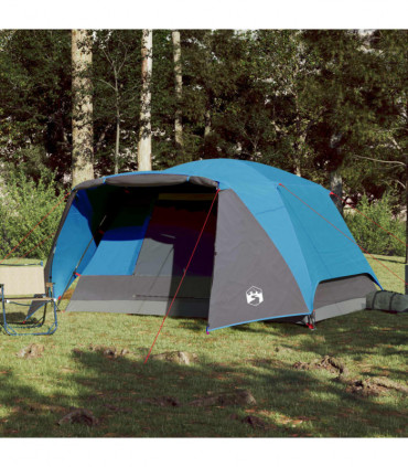 vidaXL Family Tent with Porch 6-Person Blue Waterproof