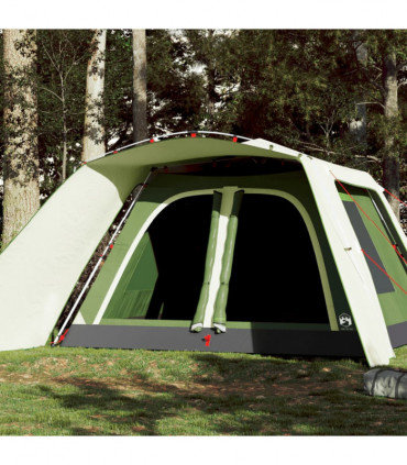 vidaXL Family Tent with Porch 9-Person Green Quick Release