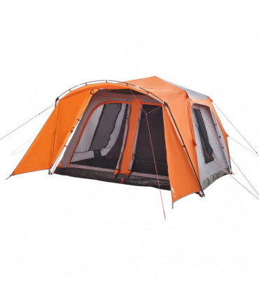 vidaXL Family Tent with Porch 9-Person Grey and Orange Quick Release
