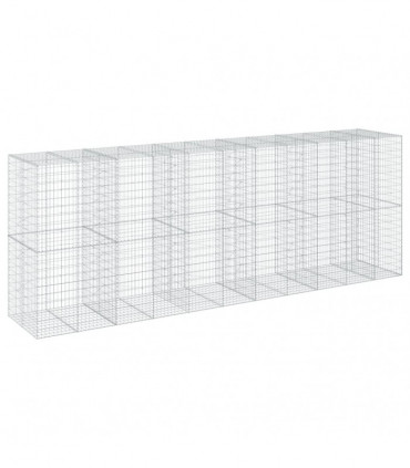 vidaXL Gabion Basket with Cover 550x100x200 cm Galvanised Iron