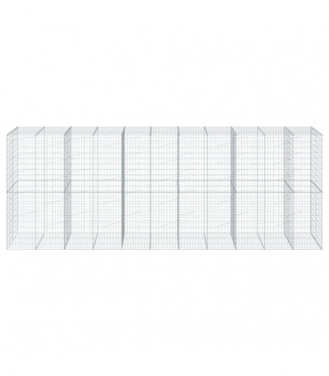 vidaXL Gabion Basket with Cover 550x100x200 cm Galvanised Iron