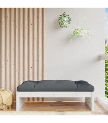 vidaXL Garden Footstool White 120x80 cm Solid Wood Pine