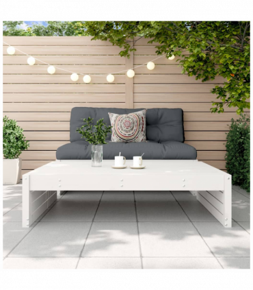 vidaXL Garden Footstool White 120x80 cm Solid Wood Pine