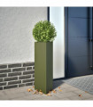 vidaXL Garden Planter Olive Green Triangular 30x26x75 cm Steel