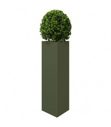 vidaXL Garden Planter Olive Green Triangular 30x26x75 cm Steel