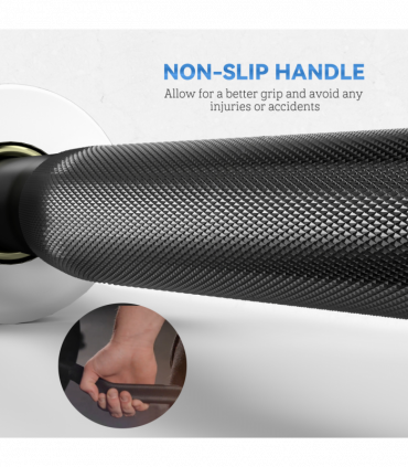 120cm EZ Curl Bar with Spring Clips, Barbell Bar for 5cm Weight Plates, 8kg