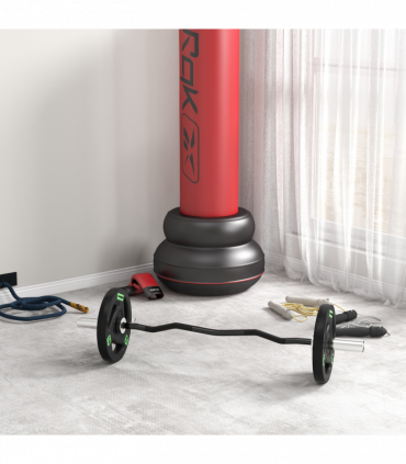 120cm EZ Curl Bar with Spring Clips, Barbell Bar for 5cm Weight Plates, 8kg