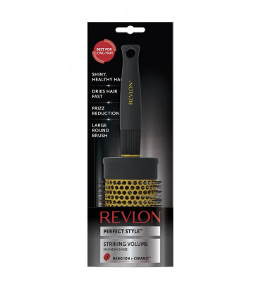 Revlon Ionic Ceramic Striking Volume Large Round Barrel Blow Dry Hair Brush Nano Anti Bacterial Technology