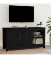 TV Cabinet Black 103x36.5x52 cm Solid Wood Pine