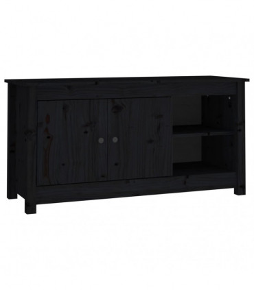 TV Cabinet Black 103x36.5x52 cm Solid Wood Pine