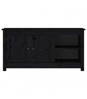 TV Cabinet Black 103x36.5x52 cm Solid Wood Pine