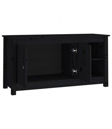 TV Cabinet Black 103x36.5x52 cm Solid Wood Pine