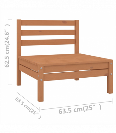 vidaXL 8 Piece Garden Lounge Set Solid Wood Pine Honey Brown