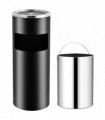 vidaXL Ashtray Dustbin Hotel 30 L Steel Black