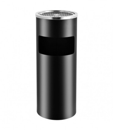 vidaXL Ashtray Dustbin Hotel 30 L Steel Black