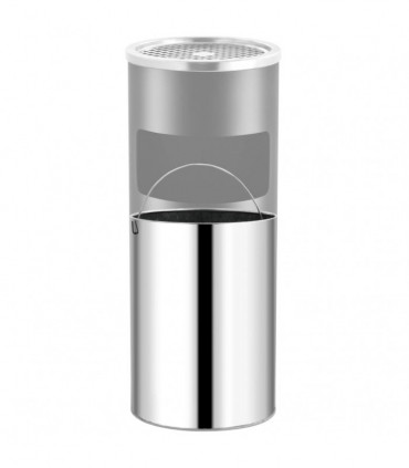 vidaXL Ashtray Dustbin Hotel 30 L Steel Black