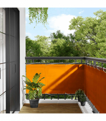vidaXL Balcony Screen Orange 75x1000 cm 100% Polyester Oxford