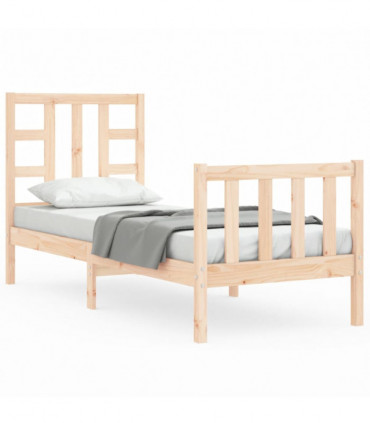 vidaXL Bed Frame with Headboard Small Single Solid Wood