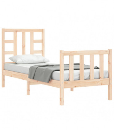 vidaXL Bed Frame with Headboard Small Single Solid Wood