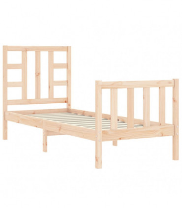 vidaXL Bed Frame with Headboard Small Single Solid Wood