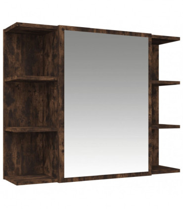 vidaXL 3 Piece Bathroom Cabinet Set Smoked Oak Engineered Wood
