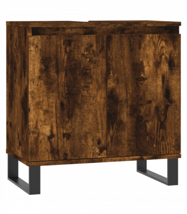 vidaXL Bathroom Cabinet Smoked Oak 58x33x60 cm Engineered Wood