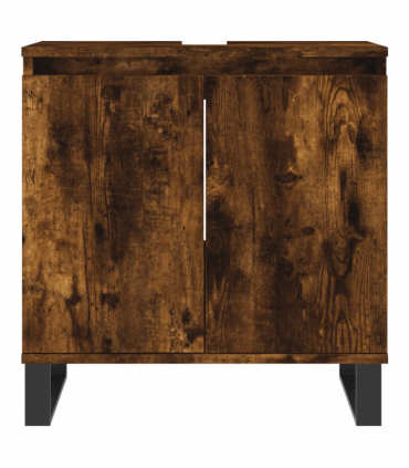 vidaXL Bathroom Cabinet Smoked Oak 58x33x60 cm Engineered Wood
