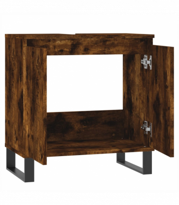 vidaXL Bathroom Cabinet Smoked Oak 58x33x60 cm Engineered Wood