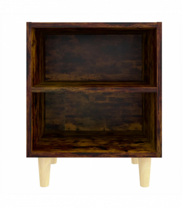 vidaXL Bed Cabinets with Solid Wood Legs 2 pcs Smoked Oak 40x30x50 cm