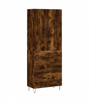 vidaXL Highboard Smoked Oak 69.5x34x180 cm Engineered Wood