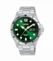Lorus Mens Automatic Day Date Green Dial Stainless Steel Bracelet Watch RL463BX9